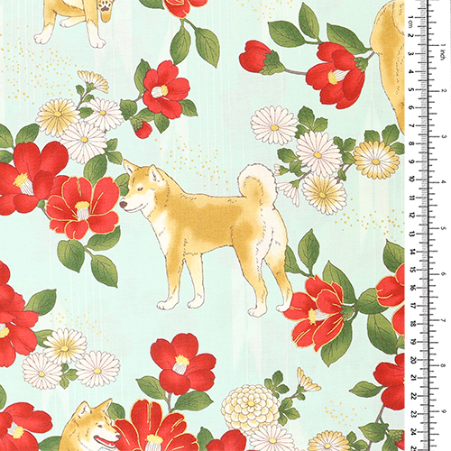 Shiba Inu Hund Kamelienblüten 1