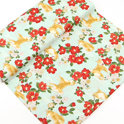 Shiba Inu Hund Kamelienblüten 3