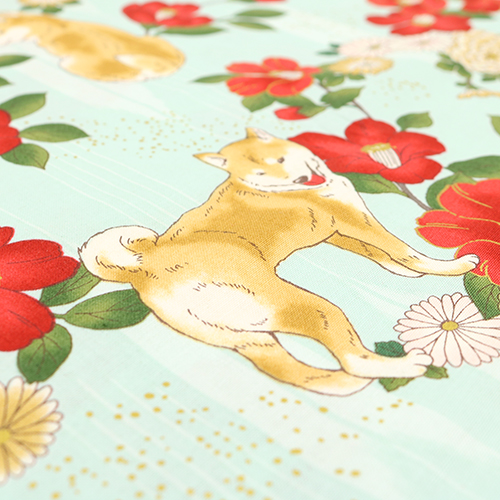 Shiba Inu Hund Kamelienblüten 5