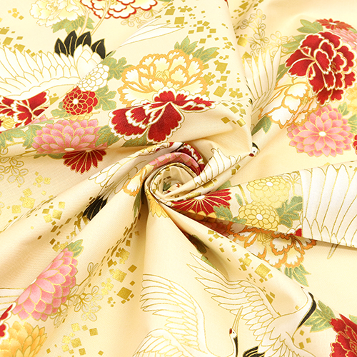 Chrysanthemums Peony Crane Tsuru Gold 2