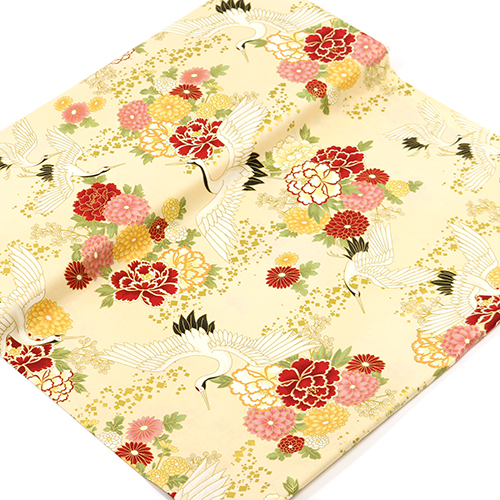 Chrysanthemums Peony Crane Tsuru Gold 3