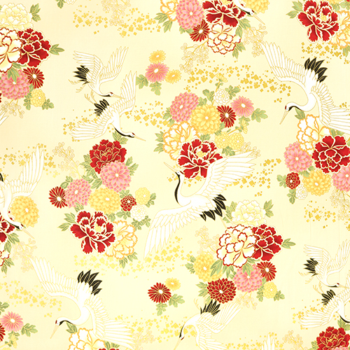 Chrysanthemums Peony Crane Tsuru Gold 4