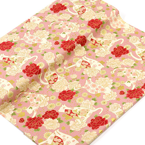 Cat Silhouette Gold Roses Fans 3