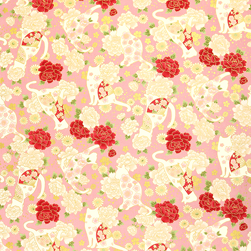 Cat Silhouette Gold Roses Fans 4