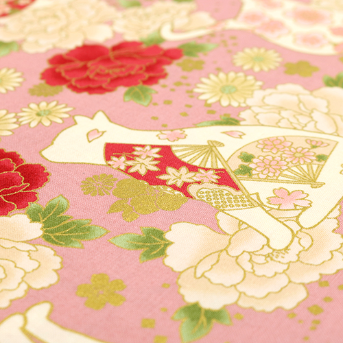Cat Silhouette Gold Roses Fans 5