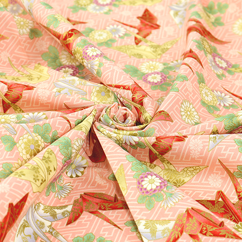 Golden Origami Paper Crane Pink 2