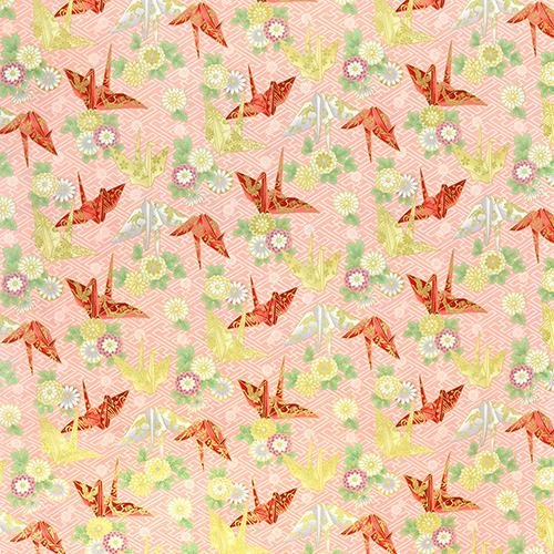 Golden Origami Paper Crane Pink 4