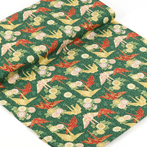 Golden Origami Paper Crane Green 3