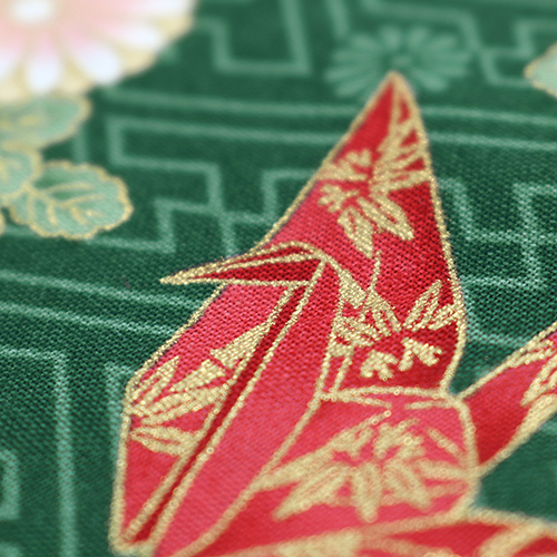 Golden Origami Paper Crane Green 5