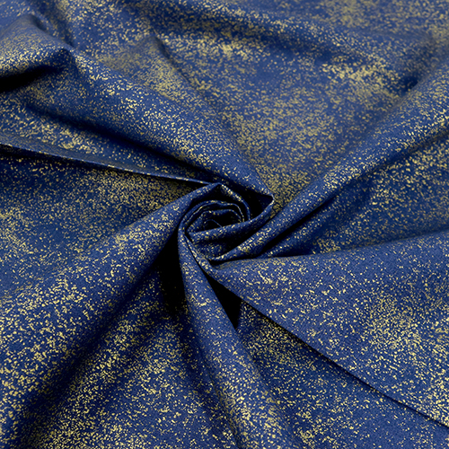 Azul Marino Oro Metálico Con Motas 2