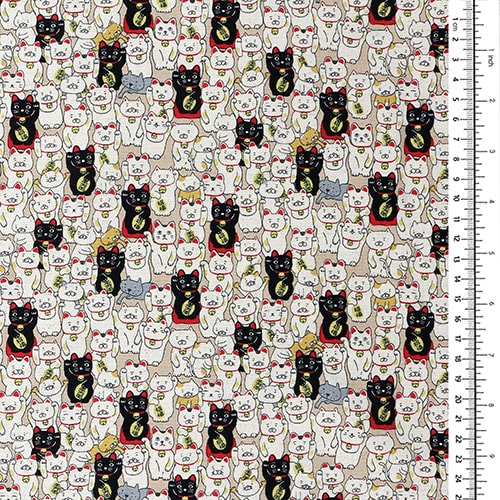 Maneki-Neko Gl�cksbringende Katzen Beige 1