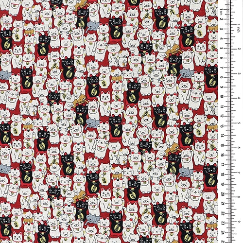 Maneki-Neko Gl�cksbringende Katzen Rot 1