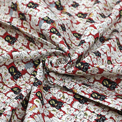 Maneki-Neko Gl�cksbringende Katzen Rot 2