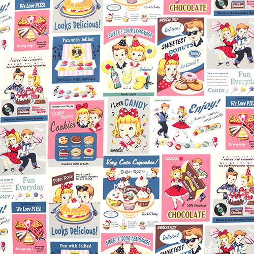 Dulce Etiqueta Retro Americana Azúcar Cristalizado Tela