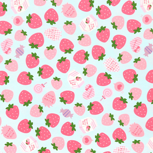 Fruity Strawberry Ichigo Milk Candy Fabric by Japanese Indie