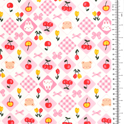 Animals Gingham Bows Flowers Cherries 1