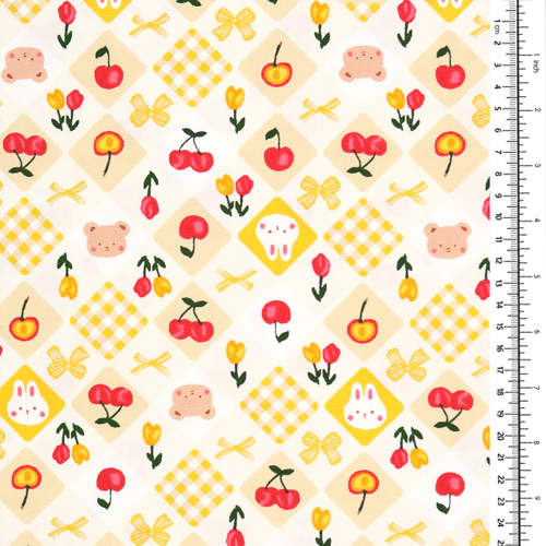 Animals Gingham Bows Flowers Cherries 1