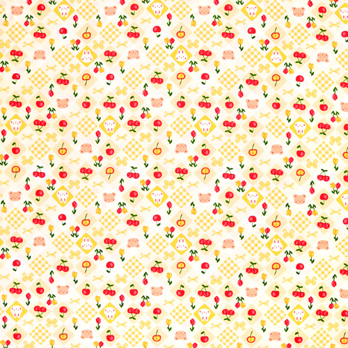 Animals Gingham Bows Flowers Cherries 4
