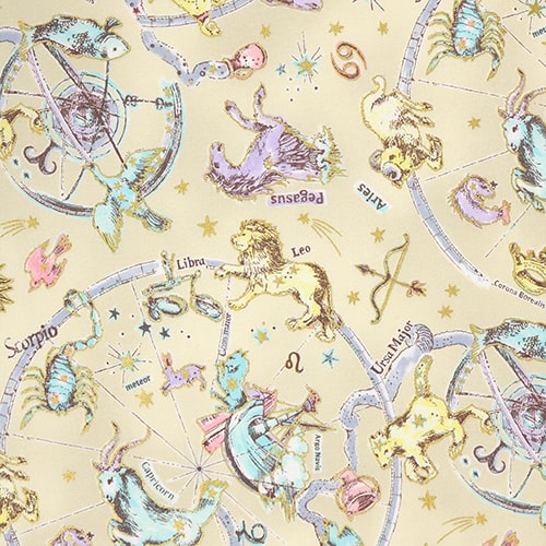 Signo Zodiacal Luna Del Crepúsculo Color Crema Tela de Japanese Indie
