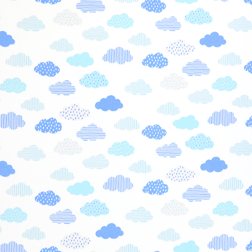 Mignons Nuages Motifs Gouttes de Pluie Rayures Tissu par Japanese Indie