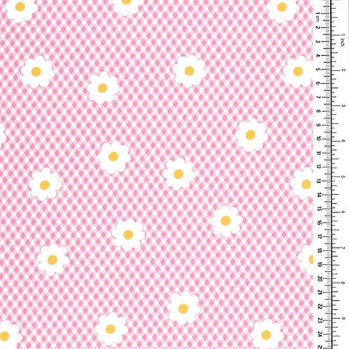 Picnic Gingham Daisy Flowers Check 1
