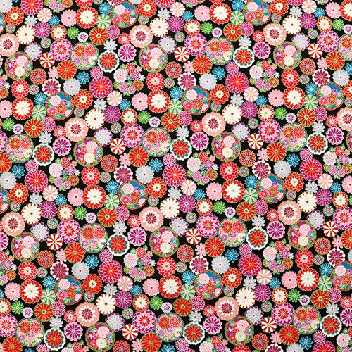 Fleurs de Chrysanthmes Kiku en Or Japonaises Tissu par Japanese Indie