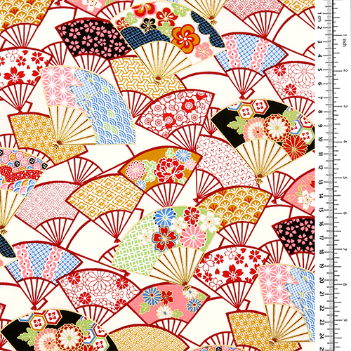 Éventails Sensu Japonais Dorés à Motifs 1