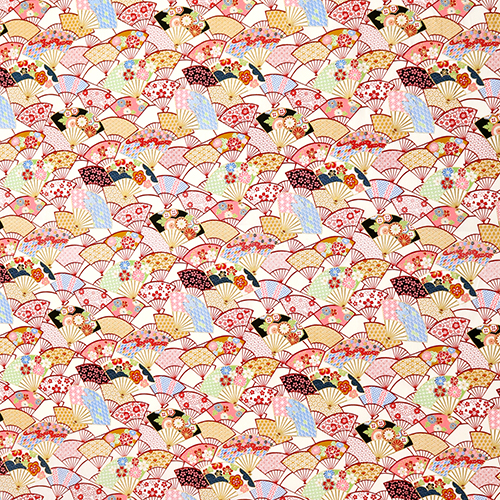 Éventails Sensu Japonais Dorés à Motifs 4