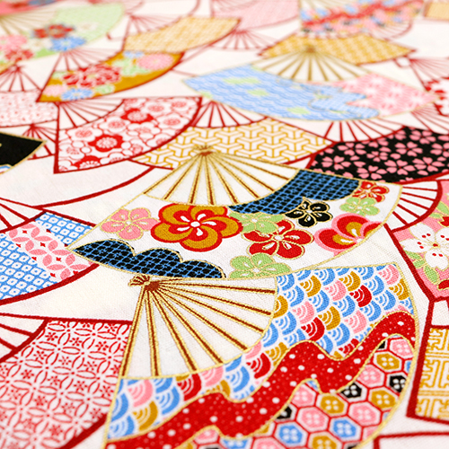 Éventails Sensu Japonais Dorés à Motifs 5