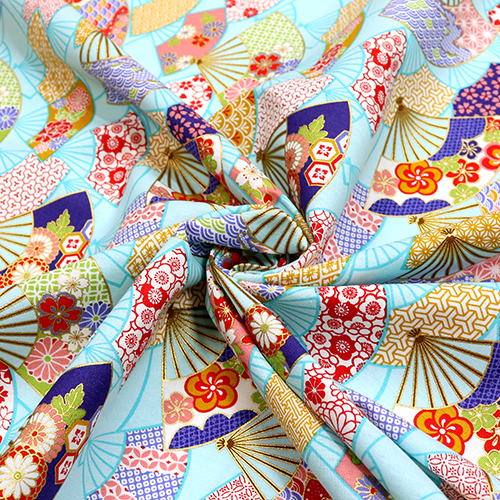 Éventails Sensu Japonais Dorés à Motifs 2