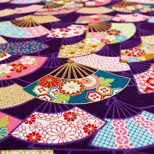 Éventails Sensu Japonais Dorés à Motifs 5