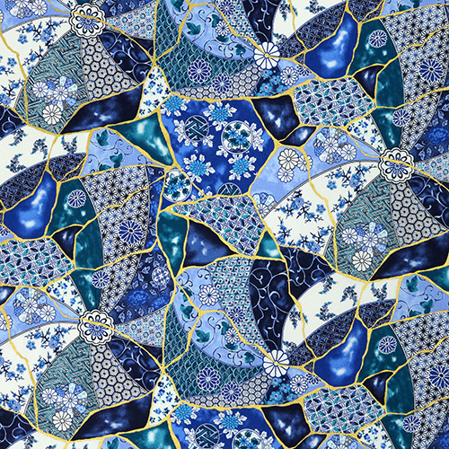 Kintsugi Or Assiettes En Porcelaine Japonaise Tissu par Japanese Indie