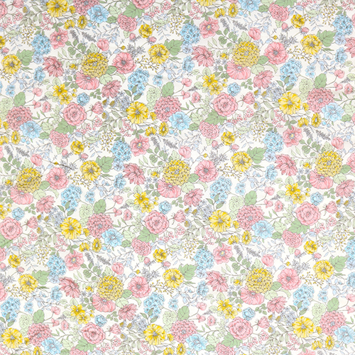 Fleurs Florales Pastel Illustres Dlicates Tissu par Japanese Indie