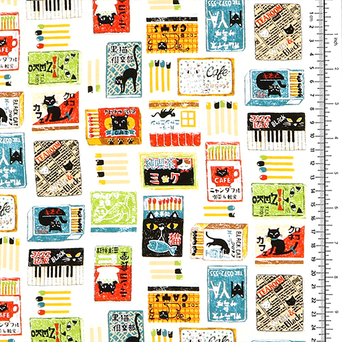 Cat Match Boxes Match Book Packaging Fabric by Japanese