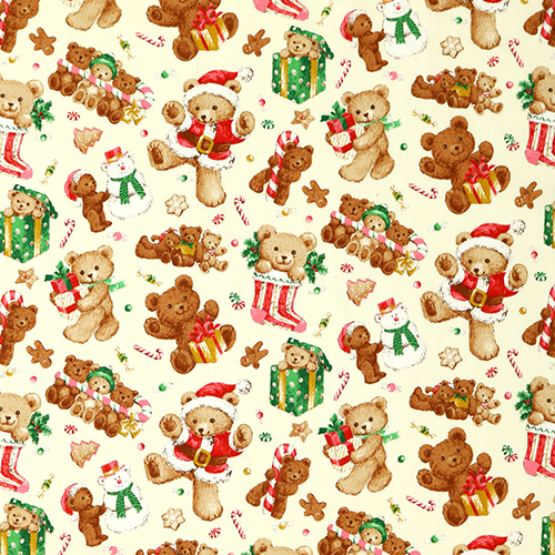 Vintage Weihnachts Pakete Strmpfe Teddys Stoff von Japanese Indie