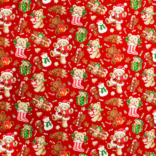 Vintage Weihnachts Pakete Strmpfe Teddys Stoff von Japanese Indie