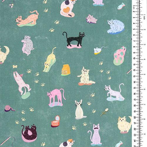 Cute Playful Illustrated Cats Pawprints 1