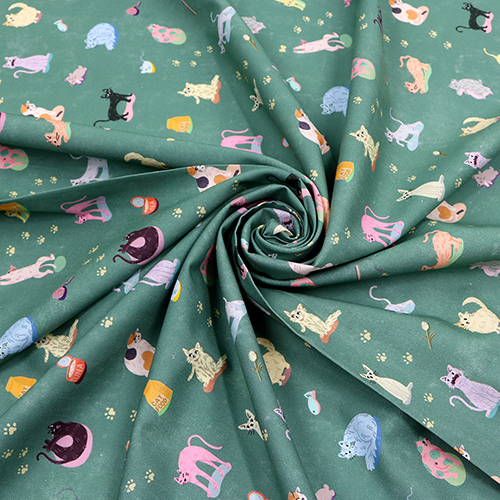 Cute Playful Illustrated Cats Pawprints 2