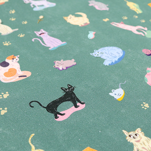 Cute Playful Illustrated Cats Pawprints 5