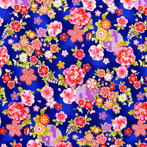 Fleur Or Maru Japonaise Tissu par Japanese Indie