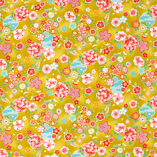 Japanisches Maru Blumen Gold 4