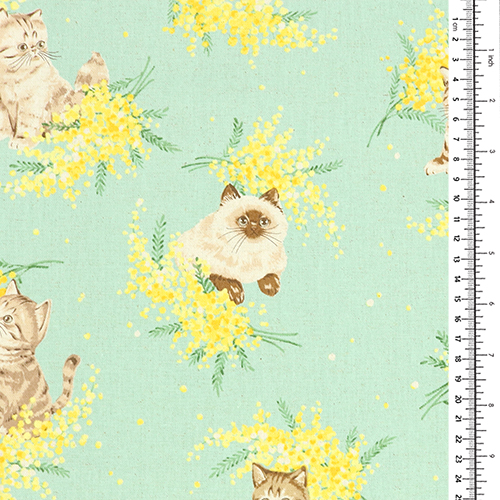 Getigerte Katze Kätzchen Gelbe Blumen Zweige 1