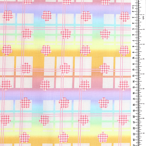 Motif Vichy Fleur Rétro 1