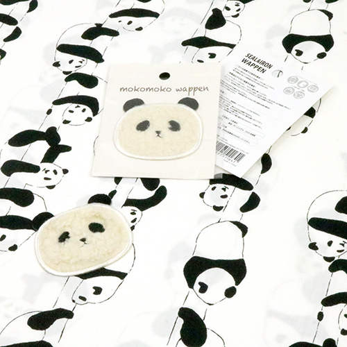 Mokomoko Wappen Flauschiger Aufbügel-Patch - Panda 4