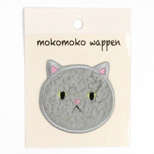 Mokomoko Wappen Parche Termoadhesivo Suave - Gato Gris