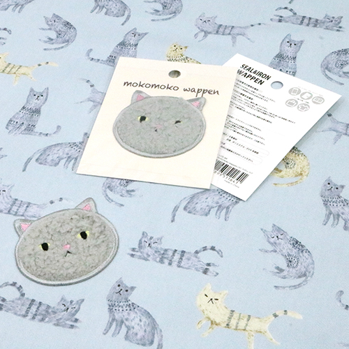 Mokomoko Wappen Parche Termoadhesivo Suave - Gato Gris 4