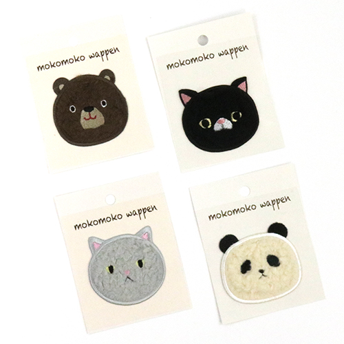 Mokomoko Wappen Fuzzy Iron On Patch - Brown Bear 3
