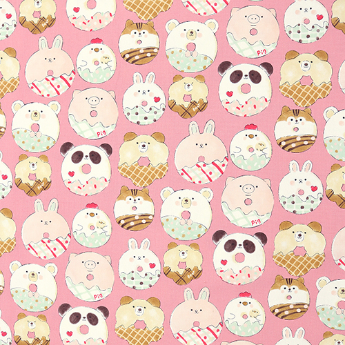 Dlicieux Donuts Animaux Tissu par Kokka