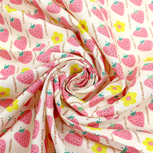 Retro Strawberry Sweet Fruits Fabric by Kokka - modes4u