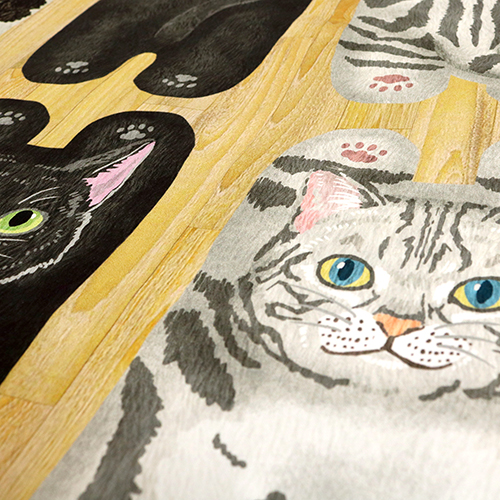 Katzen Vorne Und Hinten Holzplatte 5